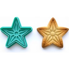 Craftelle Detaylı Yıldız Kurabiye Kalıbı ve Damga Seti | Yılbaşı, Uzay, Kutlama Temalı | Şeker Hamuru, Kil Şekillendirici