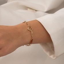 Hakan Mücevherat Kalp Model 14 Ayar Altın Bileklik