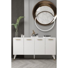 Cantek Dizayn 8224-128CT KB150 Konsol,tv Ünitesi Beyaz-Altın