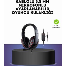 Butik Kırmızı Gaming Headset Mikrofonlu Sağlam Kablolu Konforlu