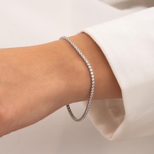 Hakan Mücevherat Su Yolu 14 Ayar Beyaz Altın Bileklik