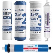 Sulook Açık Kasa Nsf Onaylı  Çift Karbonlu 5 Li Su Arıtma Filtre Seti