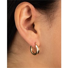 Yavuz Kuyumculuk Altın Geniş Halka Küpe Küçük Boy