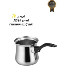 Arsel Klasik Cezve Bakalit Saplı Paslanmaz Çelik 304 Kalite No 2