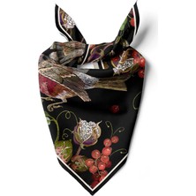 F99 Vissona Kuş Desenli Ipek Bandana
