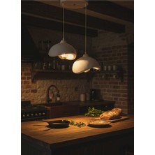 Globelux Natural Beton Görünüm 2 Li Sarkıt Avize Bohem Modern Rustik (Rustik Ampul Hediyedir.)