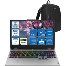Lenovo Loq Intel Core I7 13700HX 24GB 512GB+512GB SSD 8GB/RTX5050/100W 15.6" Fhd IPS 300NITS 100% Srgb 144Hz Windows 11 Pro Taşınabilir Bilgisayar 15IRX1050P34 + Zettaçanta