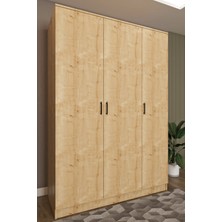 Ases Mobilya Ases ESL758 Geniş Gardırop Raflı Yüklük Dolabı Beyaz - Safir Meşe