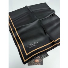 La Boutique Sura Ipek Eşarp - 90X90 Siyah-Gold