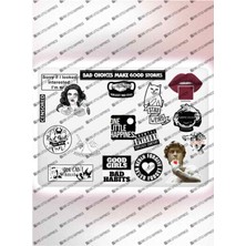 One Little Happiness Heartbreaker Mental Art Sanat Temalı Bilgisayar Laptop Defter Tablet Valiz Sticker Seti