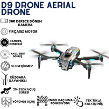 Wirkmarkt D9 Su Geçirmez- (KALİBRASYON GEREKTİRMEZ) Amatör Drone – 4K Ayarlanabilir Elektrikli Kameralı, Fırçasız Motorlu,Ekranlı Uzaktan Kumandalı, Çantalı