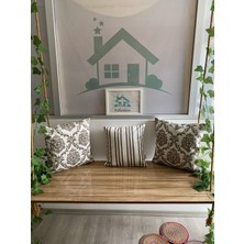 Kırlentim 3LÜ-E487-E489 Krem Zemin Kahve Ikat Desen ve Çizgili Kombin