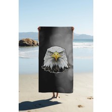 Dolce Mariee Dijital Baskı Plaj Deniz Havlusu Genç Sportif Kartal Desen Peştamal HVL0237