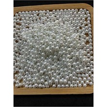 Beilys Cosmetics & Accessory Beyaz Yuvarlak Inci Boncuk Delikli Inci 5mm 50 Gram (800-850 Adet)B:31