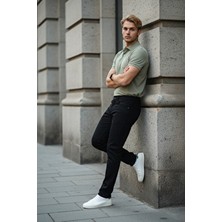 Enzim Jeans Regular Fit Likralı Pantolon Erkekler İçin Standart Kesim Düz Desen Denim