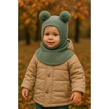 Kız-Erkek Çocuk Ponponlu Dikişsiz Lüx Triko Balaklava Bere Kar Maskesi