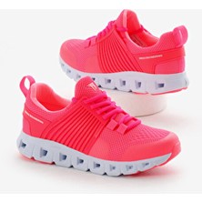 Tonny Black Unisex Fuşya Tasarım Termo Taban Şeritli Nefes Alabilen Kumaş Bağcıklı Spor Ayakkabı