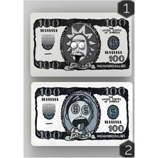 One Little Happiness 2'li Rick And Morty Dollar Kredi Kartı, Akbil ve Kart Kaplama Stickerı
