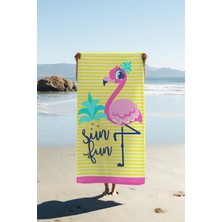 Dolce Mariee Dijital Baskı Plaj Deniz Havlusu Flamingo Desenli Peştamal HVL0211
