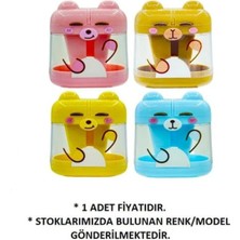 Mikro MK-8556 Çift Kapaklı Bear Babe Çift Delikli Hazneli Kalemtraş -Tekli