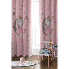 Dolce Mariee Parlak Saten Mikro Kumaş Çift Kanat Çocuk Odası Fon Perde Takımı PRD0041