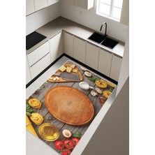 Dolce Mariee Mutfak Tezgahı Desenli Dijital Baskı Kaymaz Taban Mutfak Halısı H0047