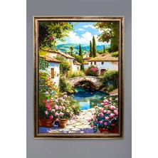 Dolce Mariee Manzara Temalı Dijital Baskılı Kadife Kumaş Çerçeveli Tablo TBL0058