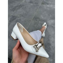 Shoegar Jies Beyaz Topuklu Ayakkabı