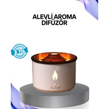 Tgzm Volkan Efektli Aroma Difüzörü – Sessiz Çalışma Otomatik Kapanma ve LED Işı - TG0012-2RPWZ
