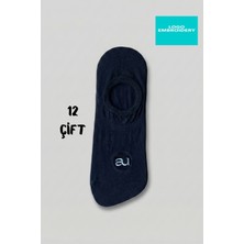 Allunique Penye Pamuk 12'li Siyah Görünmez Sneaker Çorap