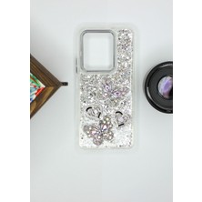 FoxPower Vivo Y36 Kılıf Kelebek Desenli Parlak Simli Kapak