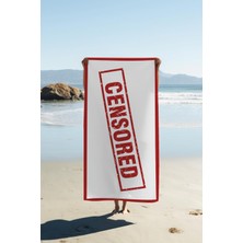 Dolce Mariee Dijital Baskı Plaj Deniz Havlusu Censored Desenli Peştamal HVL0012