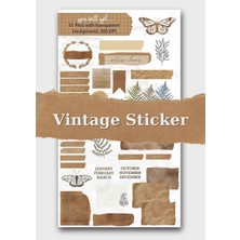 One Little Happiness Vintage Sticker Planner Ajanda Bullet Journal Için Uygun Set