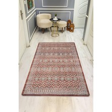 Dolce Mariee Parlak Kadife Kumaş Vıntage Dijital Baskı Dot Kaymaz Tabanlı Halı H1067