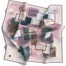 Violla Twill Batik Desenli Lila Renkli 90X90 Eşarp (Ipek Içermez) Kenar Dikiş Şekli El Dikişli