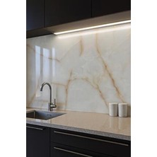 Ukab Dekor 60X120 cm Kendinden Yapışkanlı Bej Mermer Görünümlü Dekoratif Pvc Duvar Paneli