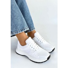 Shoegar Slar Beyaz Cilt Bağcıklı Spor Ayakkabı