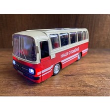 Scntoys 1/27 Ölçek Nostalji Halk Otobüsü Sesli ve Işıklı Oyuncak Halk Otobüsü Kırmızı