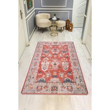 Dolce Mariee Parlak Kadife Kumaş Vıntage Dijital Baskı Dot Kaymaz Tabanlı Halı H0829