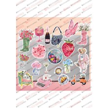 One Little Happiness Sticker Seti 19 Adet Sticker Macbook Notebook Tablet Telefon Ajanda Laptop Defter Sticker Seti