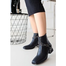 Shoegar Roxani Siyah Cilt Topuklu Bot