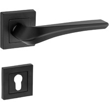 Venüs Kol Kare Rozetli Siyah Yale Kapı Kolu