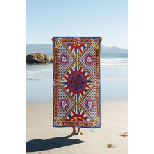 Dolce Mariee Dijital Baskı Plaj Deniz Havlusu Modern Desenli Peştamal (80X160 Cm) HVL0067