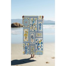 Dolce Mariee Dijital Baskı Plaj Deniz Havlusu Modern Bacı Milano Desenli Peştamal HVL0157