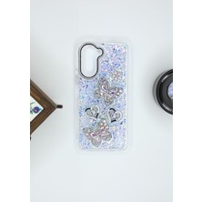 FoxPower Vivo Y18 Kılıf Kelebek Desenli Parlak Simli Kapak