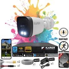 Karer Exitcam-1'li Ahd Güvenlik Kamera Seti-Gece Renkli- Su Geçirmez