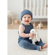 Kız Erkek Bebek Ayarlanabilir Askılı Baklava Desenli Bereli Triko Salopet Takımı