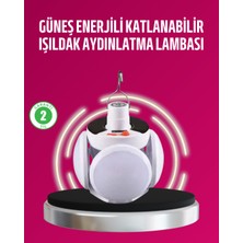 Tgzm Solar ve USB Şarjlı Su Geçirmez Katlanabilir LED Lamba - TG0012-2RFMU4
