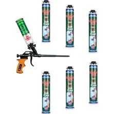 Somafix 6 Adet 750 ml Tabancalı Poliüretan Mantolama Köpük Temizleyicisi ve Full Teflon Tabanca Seti