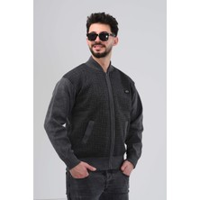 Hedefnur Tekstil Erkek Baba ve Orta Yaş Triko Örgü Içi Astarlı Akrilik Fermuarlı Kışlık Baba Hırka